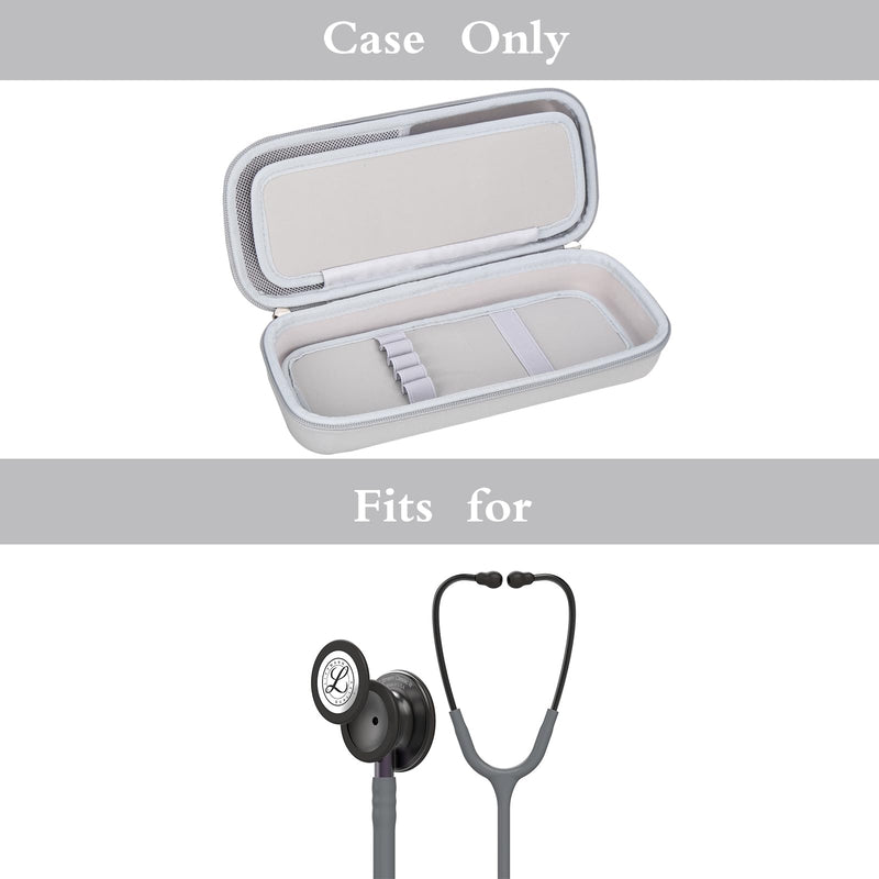[Australia - AusPower] - Mchoi Stethoscope Case Compatible with 3M Littmann Classic III, Lightweight II S.E, MDF Acoustica Deluxe Stethoscope, Extra Room for Medical Scissors EMT Trauma Shears and Accessories (Grey, Medium) Grey 