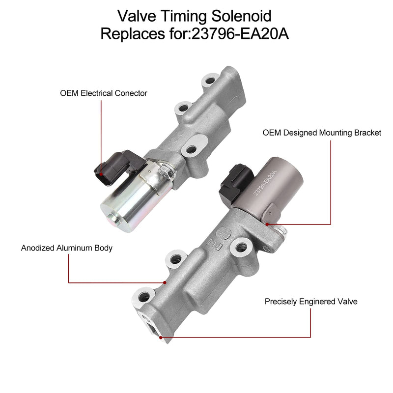 Engine Valve Variable Timing Solenoid Oil Control VVT Left Right Compatible with Nissan Frontier Pathfinder Xterra Quest Maxima Altima Murano 350Z OE# 23796-EA20A 23796EA20B 917-011 917-012 917-011+917-012