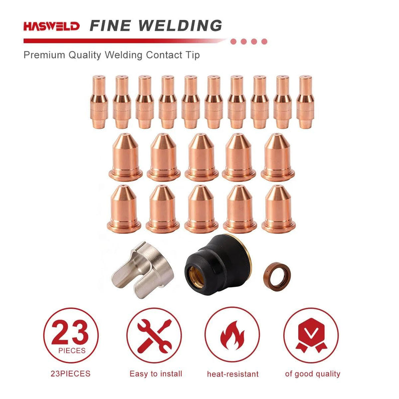 [Australia - AusPower] - Plasma Torch Electrode 56576 Nozzle 56811 56255 45A fits Harbor Freight Titanium Plasma45 TI-PC45 iPT-45 58895 Plasma Torch consumables,23pk 