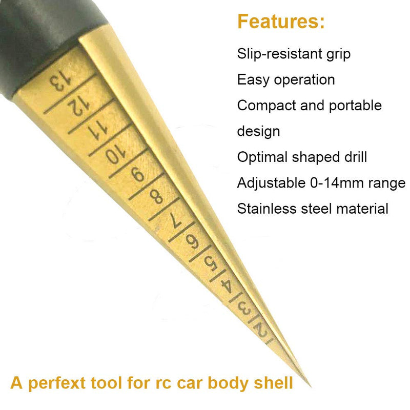 [Australia - AusPower] - Body Reamer 0-14 mm Hole Punch with Sleeves and Curved Scissors for RC Car Bodyshell Hobby Tools 
