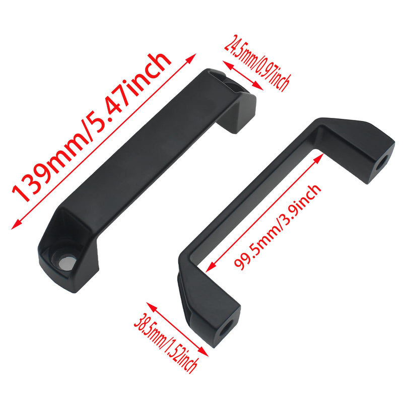 [Australia - AusPower] - FDXGYH 2pcs Aluminium Alloy Handle Black Rectangular Industrial Pull Handle 120mm Industrial Cabinet Hardware 