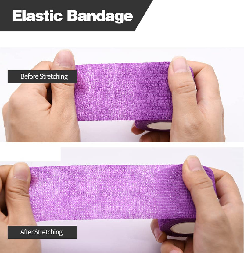 [Australia - AusPower] - 12/24/48/72pcs Self Adhesive Bandage Wraps, 2in 5 Yards, Multicolor (2 Inch, 12 Pack Multicolor) 2 Inch 