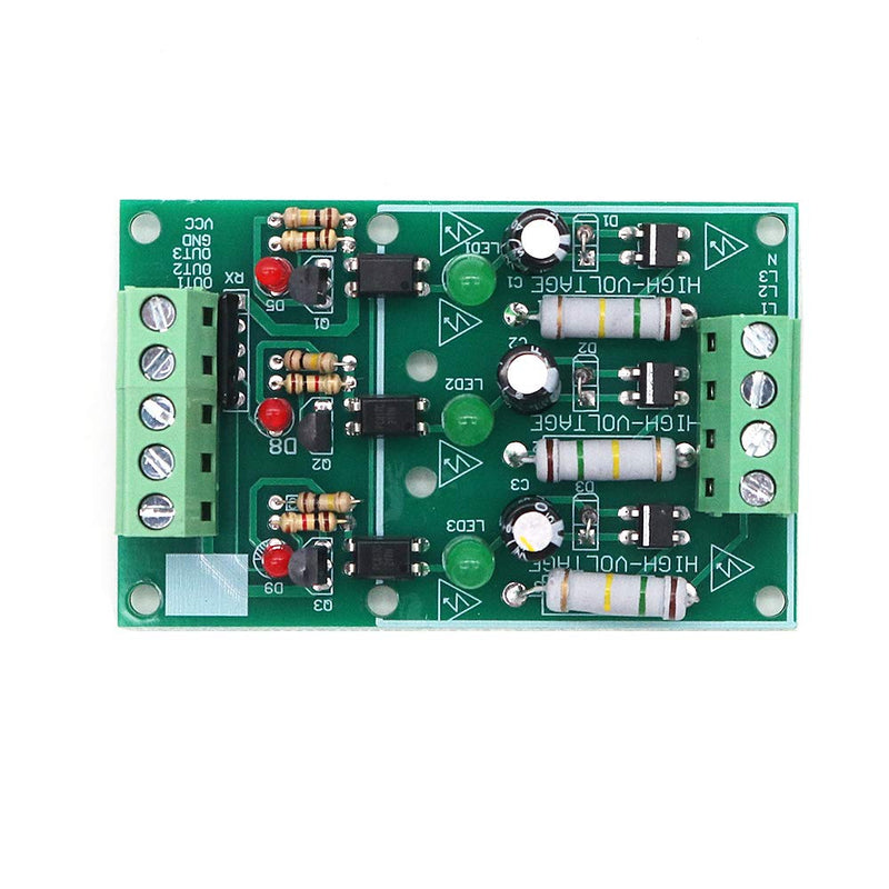 DollaTek 3 Channel Optocoupler Insulation Module AC 220V Insulation Board Test Module without PCB AC Detection Module