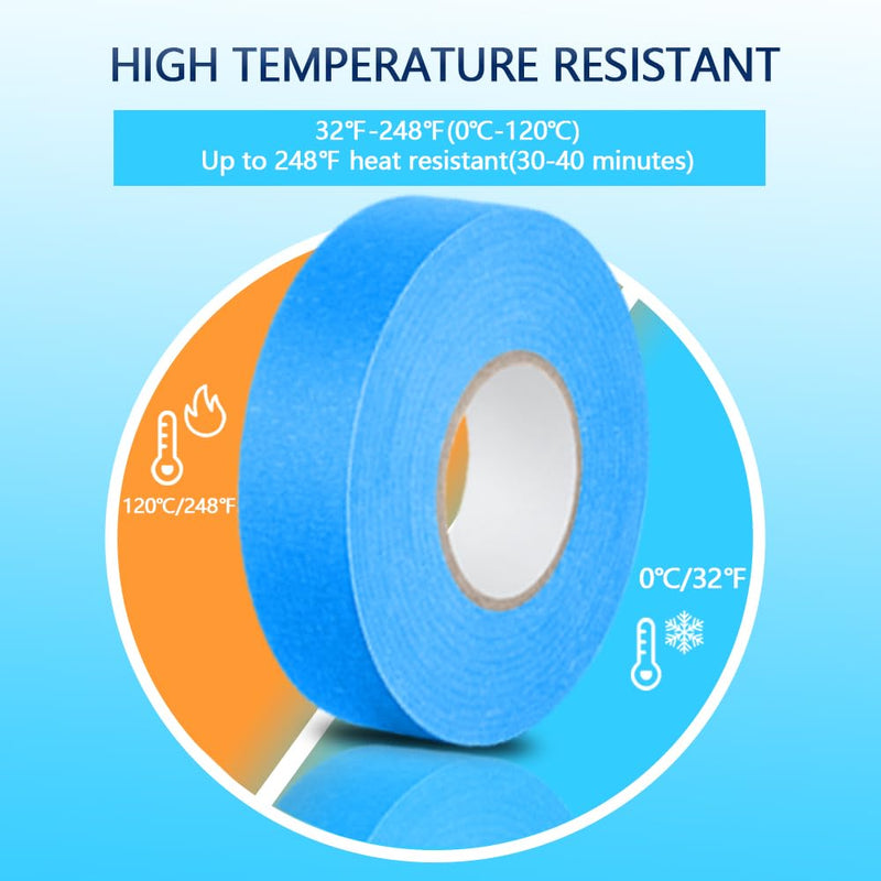 NETEHA 3 Rolls Painters Tape Masking Tape 0.78 Inch x 55 Yard, Heat Resistant No Residue Automotive Adhesive Tape for Automotive Paint and DIY Paint Projects (Blue) 0.79in-3rolls