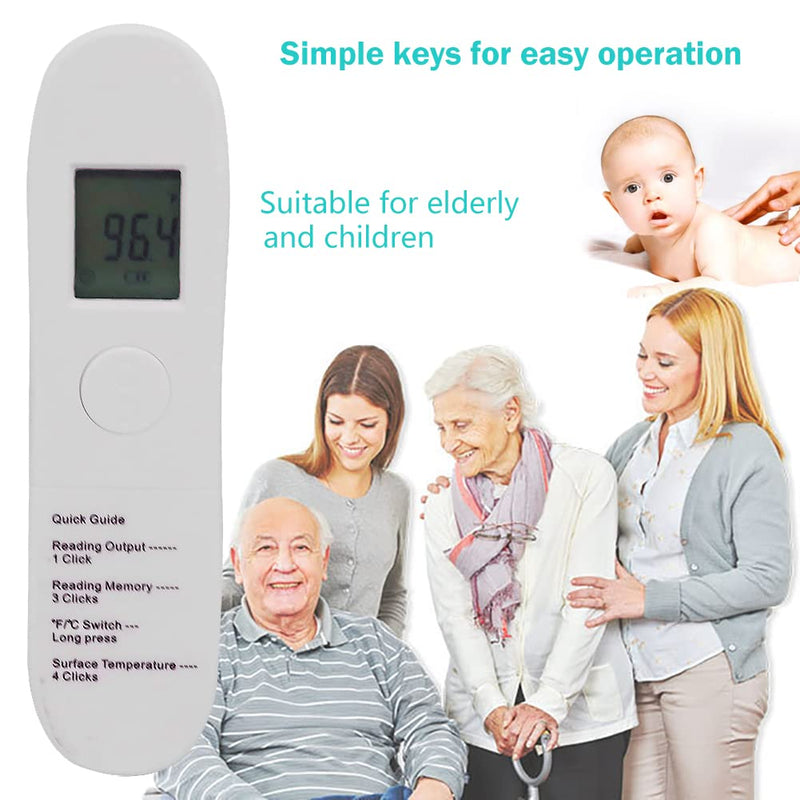 [Australia - AusPower] - No-Touch Forehead Thermometer, LCD Digital Infrared Thermometer for Adults Ultra-Sensitive Sensors, Large LED Digits, Quiet Vibration Feedback, Non Contact 