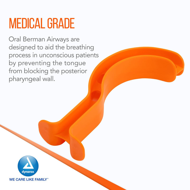 [Australia - AusPower] - Dynarex Berman Oral Airway Assist Device - Disposable Airway Adjuncts - Slotted Sides, Midway Opening, Color-Coded Bite Lock - 110mm Adult, 100-Count 