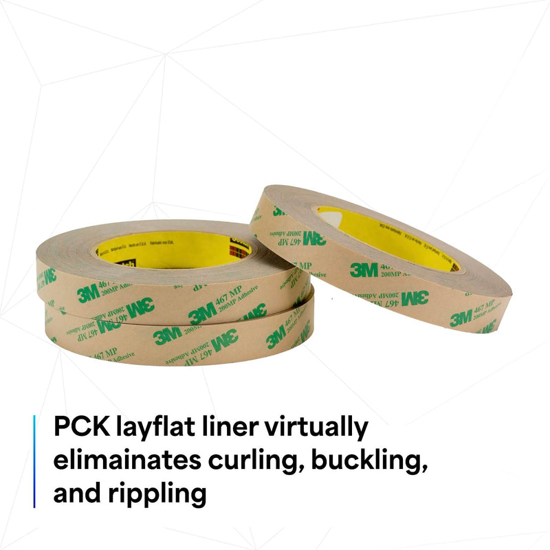 3M 468MP Adhesive Transfer Tape, 0.5" Width x 5yd Length (1 roll)