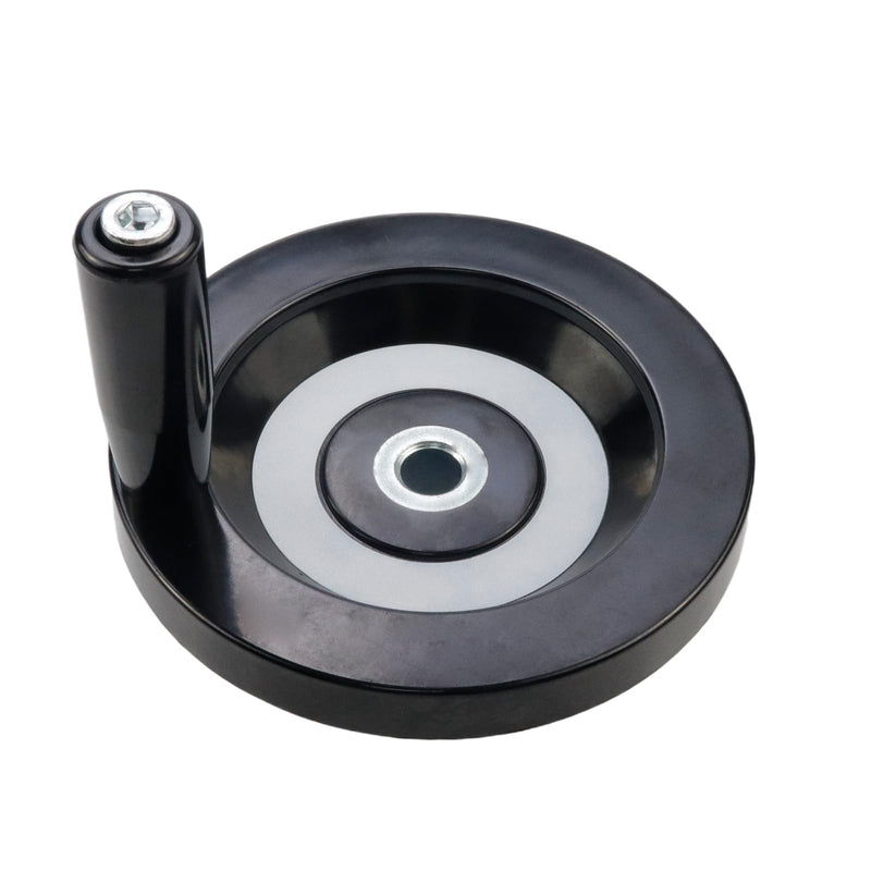 [Australia - AusPower] - 4.92" / 125mm Hand Wheel with Revolving Handle, 0.47" / 12mm Hole Diameter Back Ripple Hand Wheel, Revolving Handle for Milling Machine Industrial Lathe 