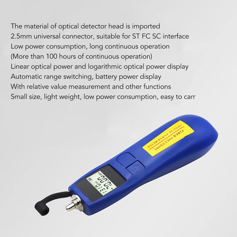[Australia - AusPower] - Optical Power Meter TL537A, -70 to +10dBm Range, 6 Wavelengths, Handheld Fiber Light Meter 