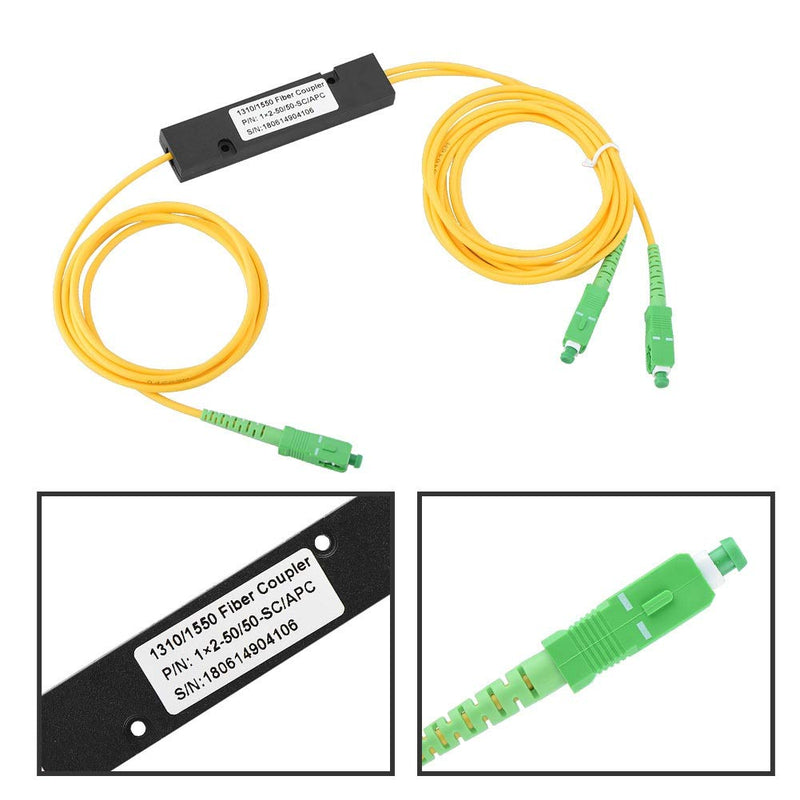 DEWIN Fibre Optic Cable Splitter, Fibre Optic Cable SC APC 1X2 FBT Singlemode Fiber Optic Splitter SC/UPC PCL Splitter