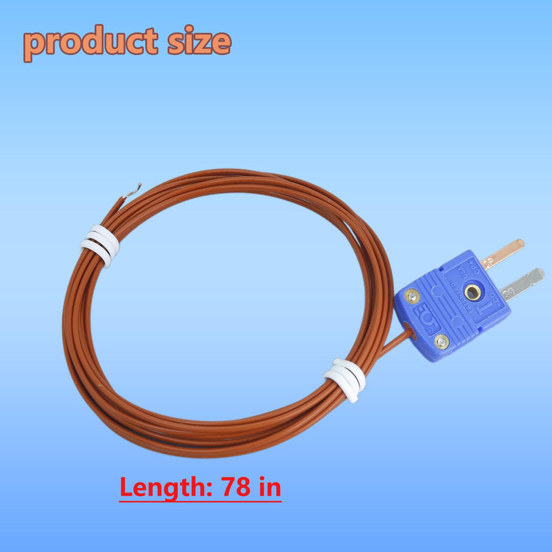 [Australia - AusPower] - T-Type thermocouple Probe -300°F-500°F Cable Length 78in Type T Thermocouple Probe 2 Packs 