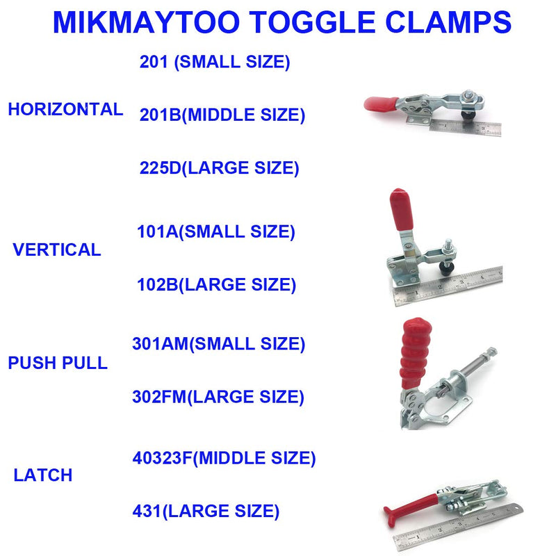 [Australia - AusPower] - Small Quick Release Horizontal Toggle Clamp 201A Hand Tool 60 lbs / 27kg (201-8PACK) 201-8PACK 