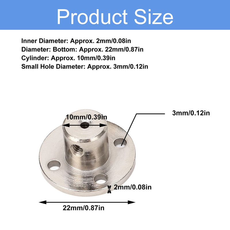 [Australia - AusPower] - 5 Pack 2mm Flange Coupling Connector, Steel Model Coupler Accessory, Shaft Axis Fittings for DIY RC Model Motors, Hardware, High Hardness Coupling Connector, Silver 