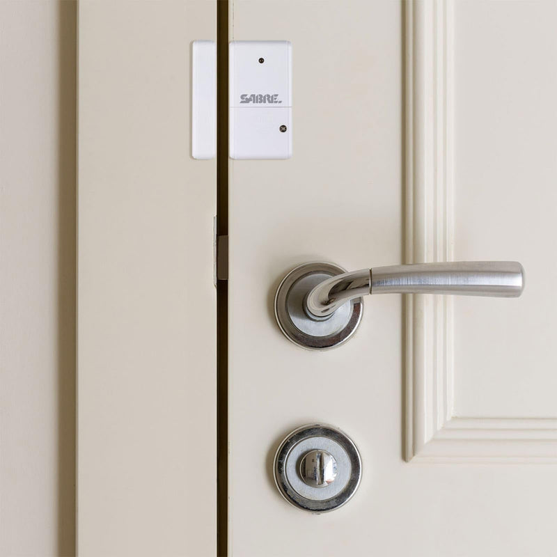 Sabre Home Security System with Remote, 125dB Alarm, Audible Up to 850 Feet (259 Meters), Wireless, Comes with 1 Motion Sensor Alarm, 2 Door or Window Alarms and 1 Remote Key Fob, Home and Away Modes