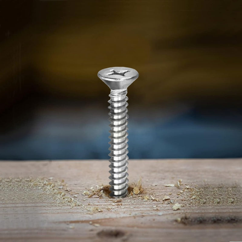 [Australia - AusPower] - 100PCS #6 X 2 High Hardness Drywall Screws, Stainless Steel 304, Fine Thread, Phillips Drive, Bugle Head, Wood Screws with Organizer Box & 1 Phillips PH2#2 Long Bit #6 X 2" Fine Thread Stainless Steel 304 