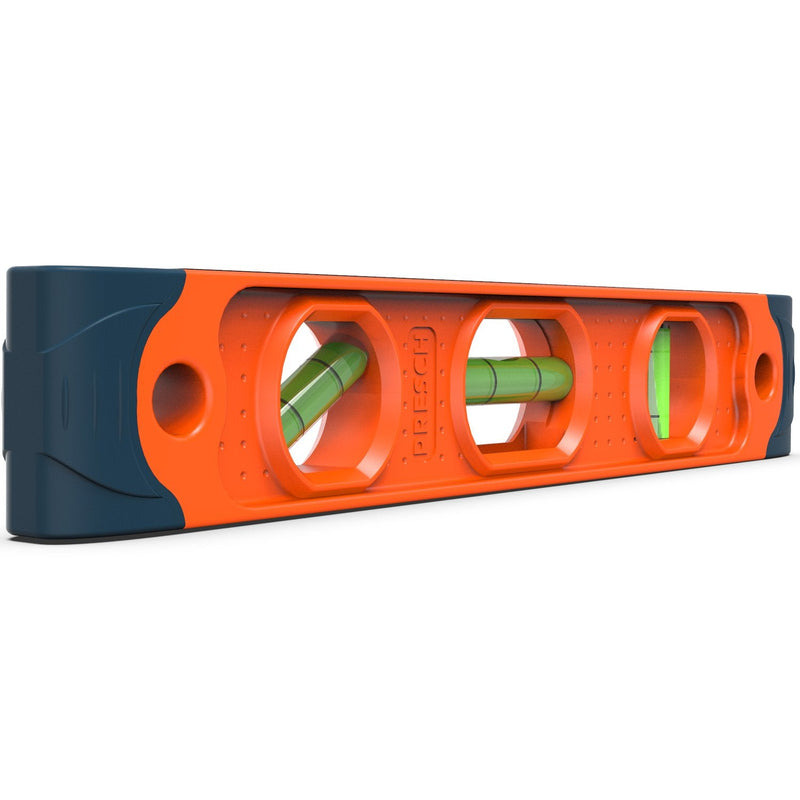Presch magnetic spirit level 230 mm, small, unbreakable magnetic spirit level with 3 levels for professional building use