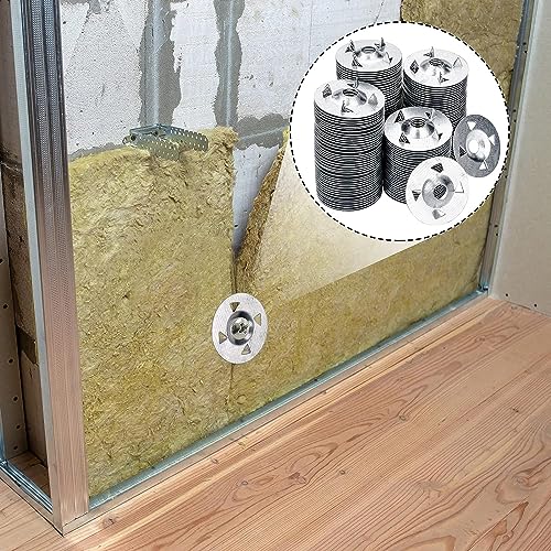 AccEncyc 1-1/8 inch metal flat washers for foam board fastening, 150-pack visible in product image
