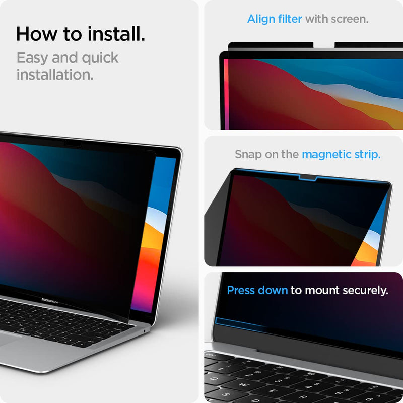 [Australia - AusPower] - Spigen Privacy Filter Screen Protector [SafeView] designed for MacBook Pro 13" (M1 2020/2019/2018/2017) & MacBook Air 13" (Retina 2020/2019/2018) MacBook Pro / Air 13" (M1/ Retina) 