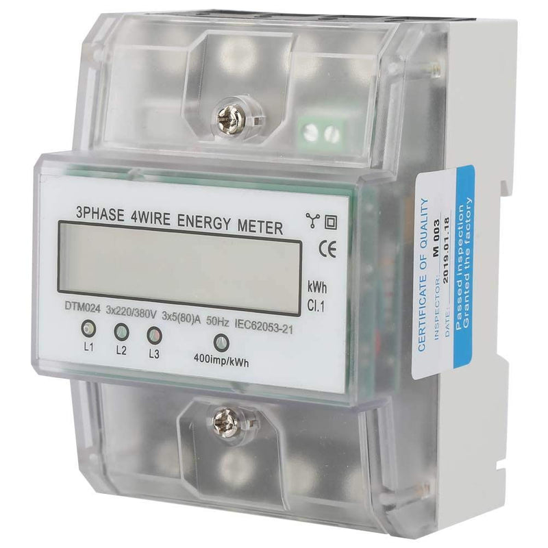 [Australia - AusPower] - Electric Energy Meter， 3 Phase 4 Wire DTM024 Digital LCD 5-80A Energy Meter DIN Rail Electricity Power Other Power Distribution and Control appliances 