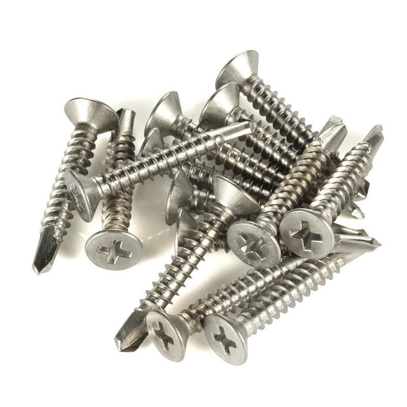 [Australia - AusPower] - #6 x 1/2" Flat Head Self Drilling Screws Sheet Metal Screws, 410 Stainless Steel, 100 PCS #6 x 1/2" 