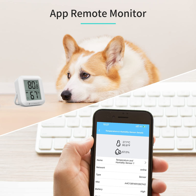 [Australia - AusPower] - THIRDREALITY Zigbee Temperature and Humidity Sensor with Digital LCD Display, ZigBee Hub Required, App Records, Remote Monitoring and Smart Home Automation, AAA Batteries Included 