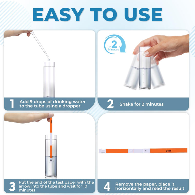 [Australia - AusPower] - Lead Water Test Kit: Accurate Lead Detection to 5 PPB & Results in 10 Minutes - at Home Water Lead Testing Kit for Drinking Water & Tap & Well Water 