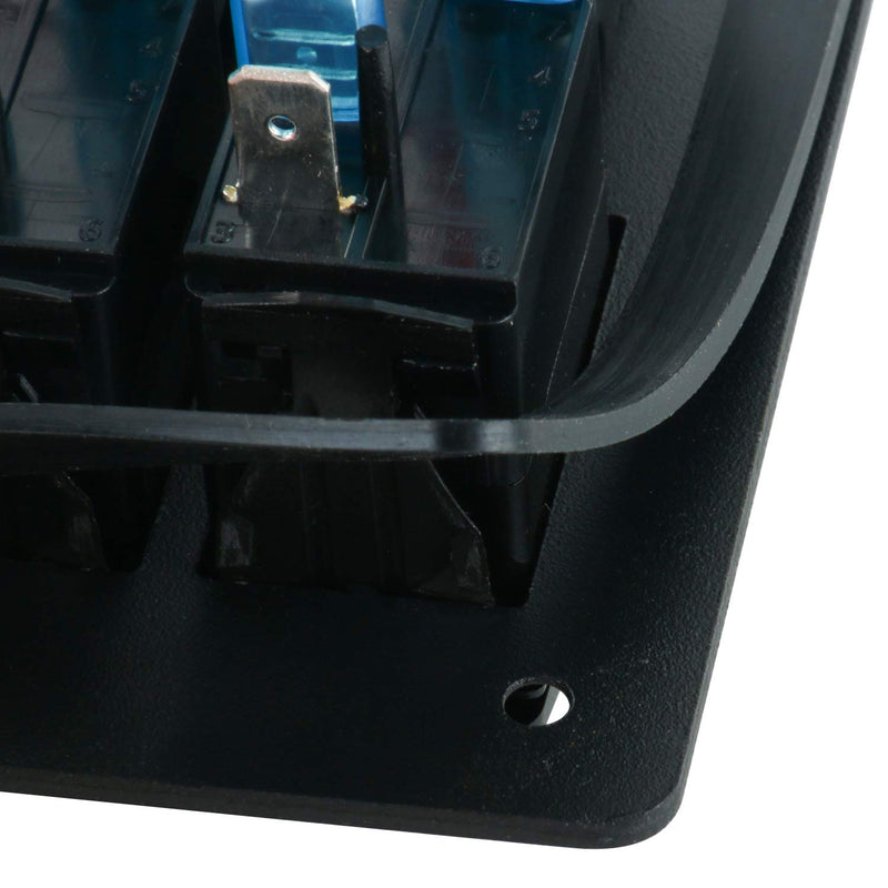 Amarine Made 3 Gang Pre Wired Rocker Switch Panel - Waterproof On/Off Toggle Rocker, 12V 24V with Fuse, Circuit Breaker with LED Indicator for RV, Cars, Marine, Boat
