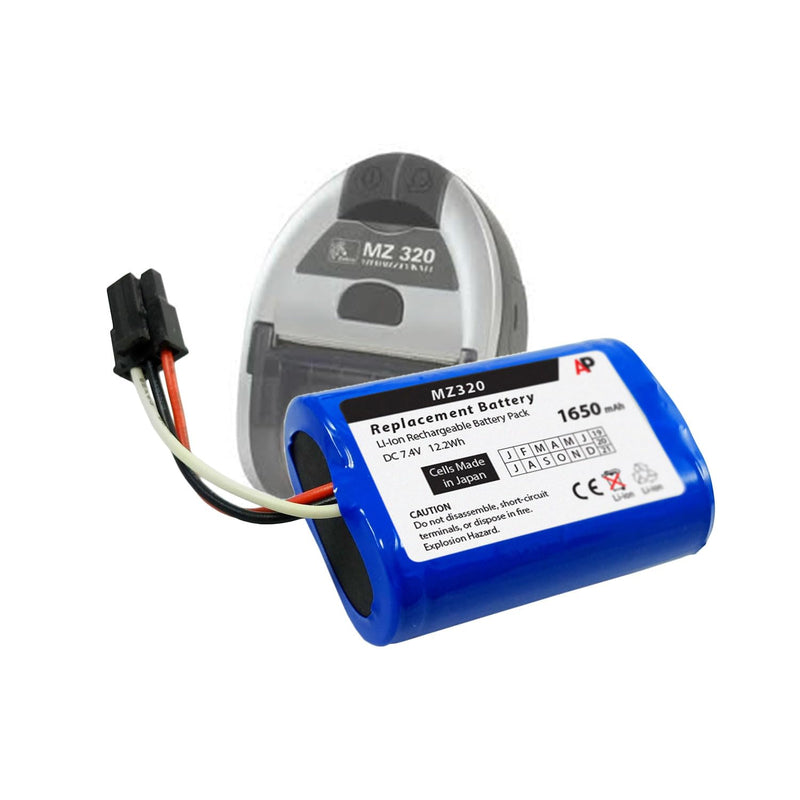 Artisan Power Replacement Battery for Zebra/Comtec MZ220 and MZ320 Barcode Printers | 1650 mAh | Lithium Ion Rechargeable Battery | Made in Japan Cells | Replaces OEM Number AK18353-1 and BT17790-1