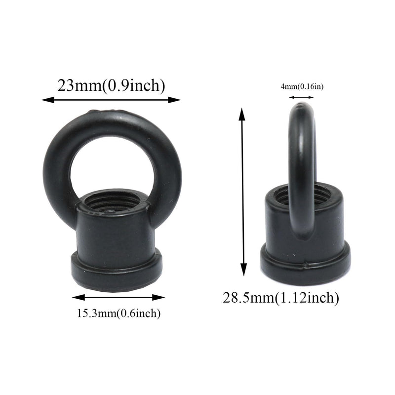 [Australia - AusPower] - Light Fixture Hooks Ring Nuts Lifting Ring Nuts Eye Nuts Lamp Nuts M10 Thread Black Ring Hanging Light Ring Luminaire -4 Set 