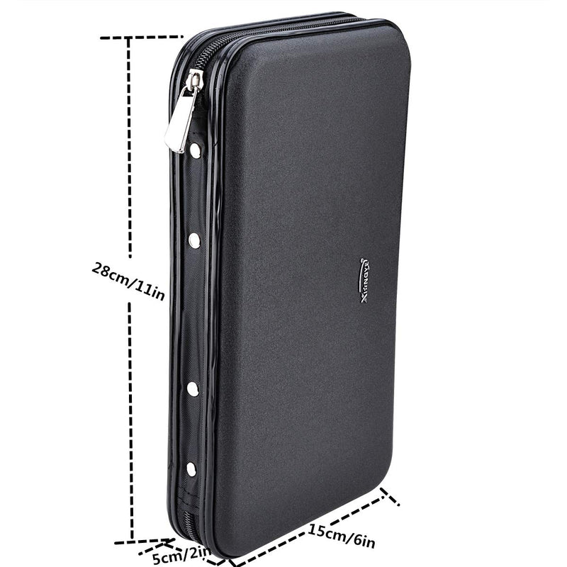 [Australia - AusPower] - CD DVD Case, 72 Capacity Heavy Duty Wallet, DVD CD Case Holder for Car, Hard Shell Sturdy case, CD Disk Holder, DVD disc Binder, Booklet, Protective Blu-ray Wallet (72 Capacity,Black) Black 