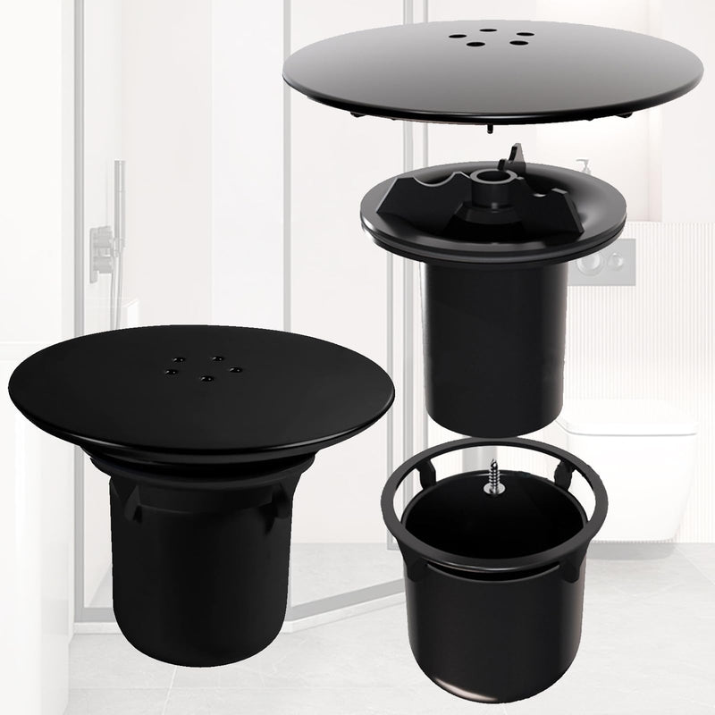 [Australia - AusPower] - ANBOO Shower Drain Black 90mm/115mm Universal Chrome Plated Replacement Shower Drain Quick Flow 