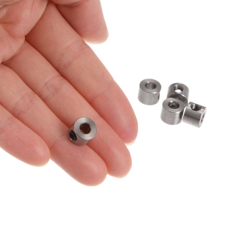 [Australia - AusPower] - uxcell 10pcs Set Screw Collars 4mm Bore Stainless Steel Shaft Collars, 9mm OD, 7mm Width, Landing Gear Stopper Wheel Collar 