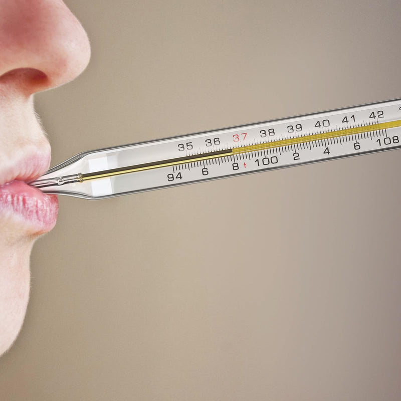 [Australia - AusPower] - 4PCS Glass Thermometer for Adults, Oral Underarm Use - Accurate Fever Thermometer with Dual Scale (Celsius & Fahrenheit), Easy to Read Large Display 