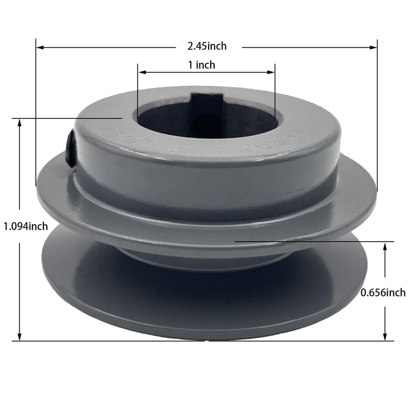 [Australia - AusPower] - AK24-1 Single Groove Fixed Bore V Belt Pulley,electric pulley 2.45"OD,1" Bore,V-Belt Sheave Cast Iron for A AX 3L 4L V-Belts 