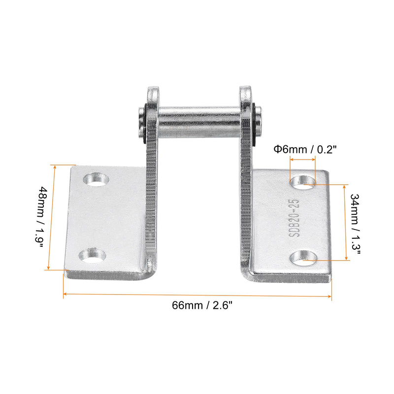 [Australia - AusPower] - PATIKIL 70x48mm Air Cylinder Rod Clevis 2 Pack Mounting Bracket Rear Pivot Mount Pneumatic Parts, Silver 66 x 48mm 