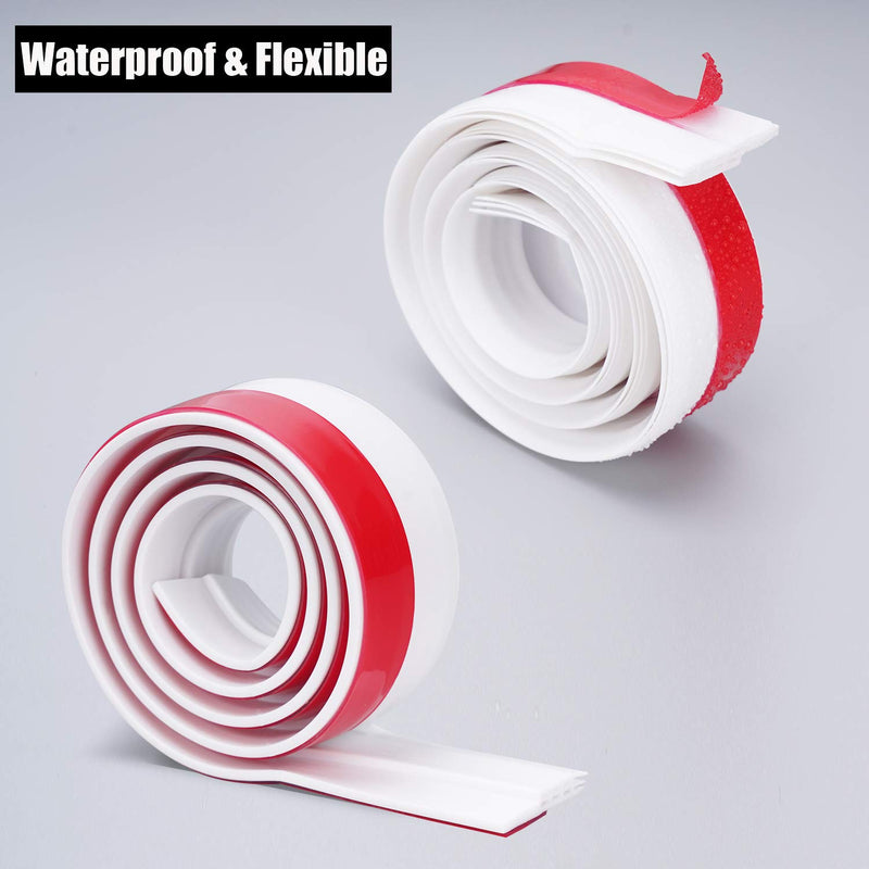 [Australia - AusPower] - Door Draft Stopper Door Sweep Weather Stipping - Camel Home Self Adhesive Door Seal Soundproof Under Door Bottom Seal Strip Rubber Energy Saver Insulasion Weatherproof, 2" W X 39" L (White) White1 