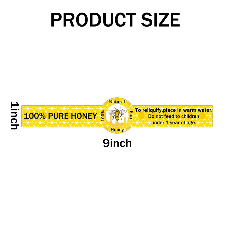 Tamper Proof Pure Honey Stickers 1×9 inch Tamper Evident Seals Labels Natural Honey Labels for Jars Bottle (250) 250