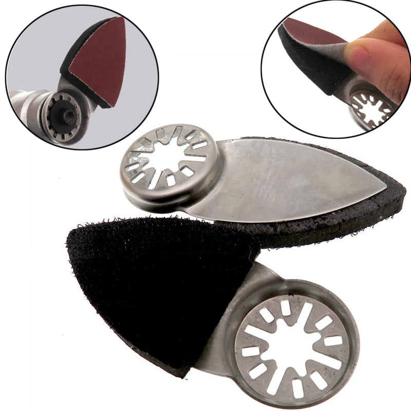 [Australia - AusPower] - 10Pcs Oscillating Tool Detail Sanding Pads Kit, 38 * 86mm Triangle Oscillating Tool Sandpaper Sanding Disc Sanding Finger Pad 