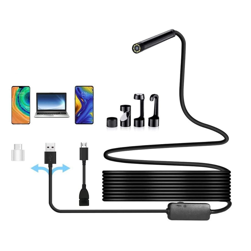 [Australia - AusPower] - USB Industrial Endoscope Inspection Camera with 6 LED Lights for Drain Inspection System IP67 Waterproof(1m / 3.3ft) 