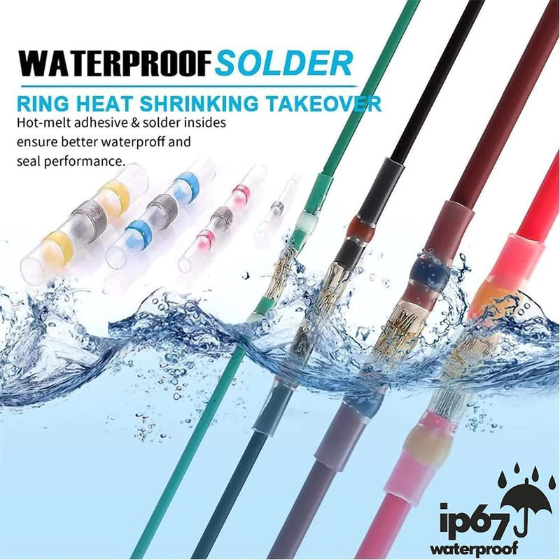 NEWFUN 300 x Solder Connectors with Heat Shrink Tube, Waterproof Cable Connectors, Heat Shrink Welding Melt Connectors, Welded Connector Kit, Cable Connectors, Solder Connector