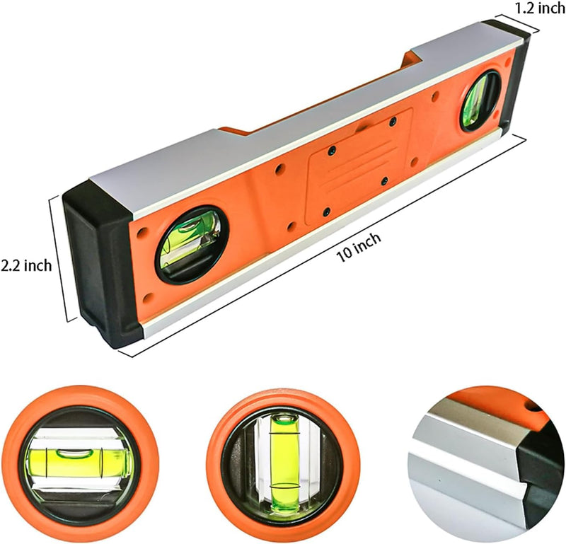 [Australia - AusPower] - Digital Level and Protractor, 10 Inch IP54 Protected Electronic Bubble Inclinometer Angle Finder Gauge with Large LED Backlight Display & Magnetized V-Groove Base Carrying Bag Included (orange) 