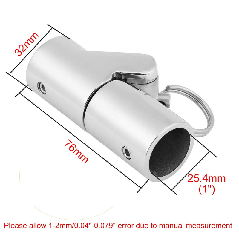 316SS Marine Grade Boat Pipe Connector, Stainless Steel Folding Swivel Coupling Tube Pipe Connector Boat Hardware Fitting for (22mm) 7/8inch Tube For (25mm)1nch O.D tube