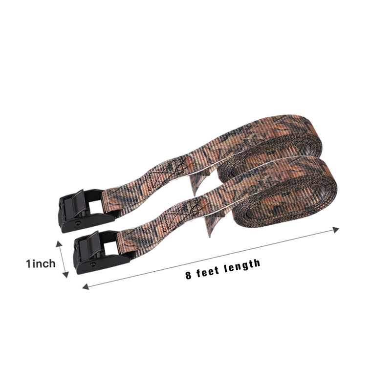[Australia - AusPower] - XSTRAP STANDARD Cam Buckle Straps 6PK 8FT Powersports Tie-Downs 1-Inch Camouflage Lashing Straps with Carrying Bag, Ideal for Securing Cargo, Luggage Camouflage2 