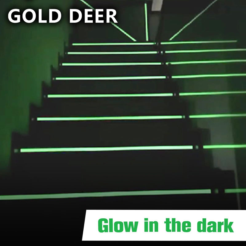 2 Inch x 16.4 Feet Anti Slip Traction Tape with Glow in Dark Green Stripe,Educe the Risk of Slipping for Indoor or Outdoor Stair Tread Step and Other Slippery Surfaces