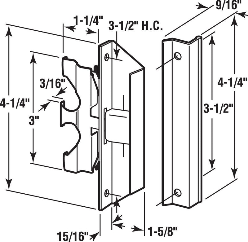 [Australia - AusPower] - Prime-Line A 220 Black, Screen Door Latch and Pull, fits Bay Mills (Single Pack), Plastic/Steel/Zinc 