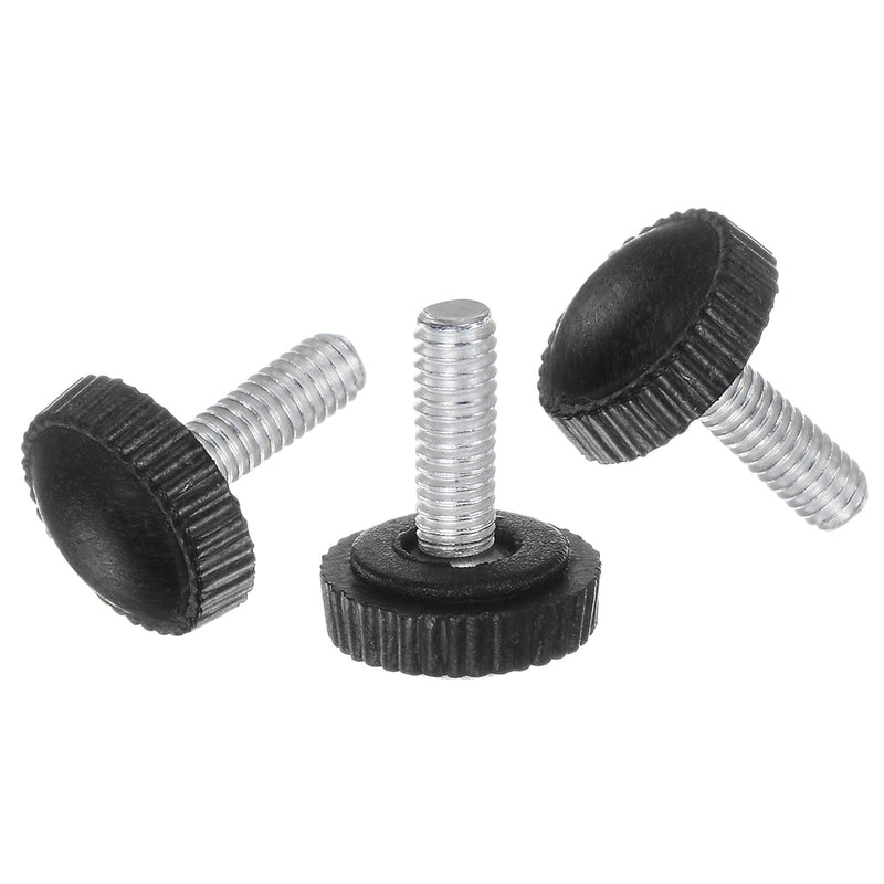 [Australia - AusPower] - uxcell 70pcs Knurled Clamping Knobs Thumb Screws M4 x 10/12/14/16/18/20/25mm Thread Plastic Round Head Threaded Hand Bolt Stud Knobs Handles Black Set 