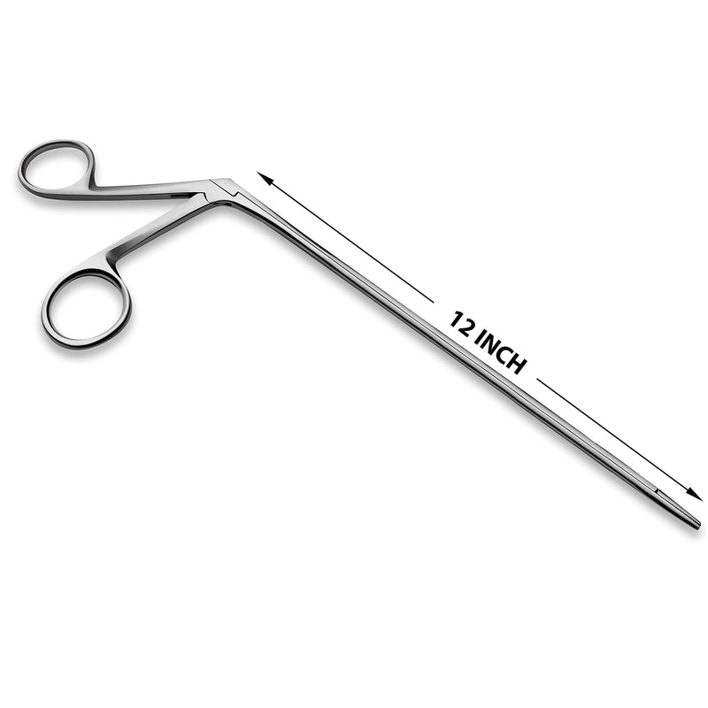 [Australia - AusPower] - Precise ENT Procedures with Alligator Ear Forceps - Curved Jaw Design, Non-Slip Grip Handle, Fine-Tip, Reusable and Easy to Clean - 12 Inches 12 Inch 