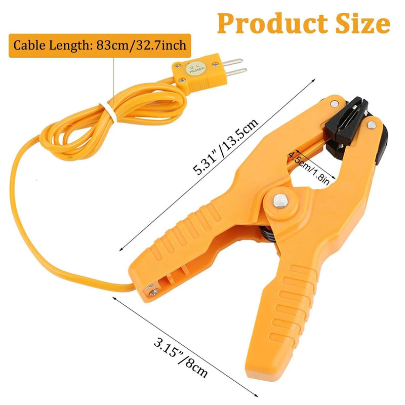 [Australia - AusPower] - 2Pcs HVAC Temperature Clamp, K-Type Thermocouple Pipe Clamp, Pipe Temperature Probe for Multimeter/HVAC, Measure Range -40°F to 392°F 2 pcs Temperature Clamp 