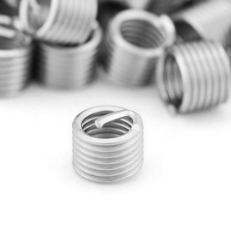 [Australia - AusPower] - M6 Wire Screw Sleeve, 100pcs M6 x 1.0 x 1.5D 304 Stainless Steel Thread Repair Insert Tool Wire Sleeve Helical Inserts Assortments Kit 