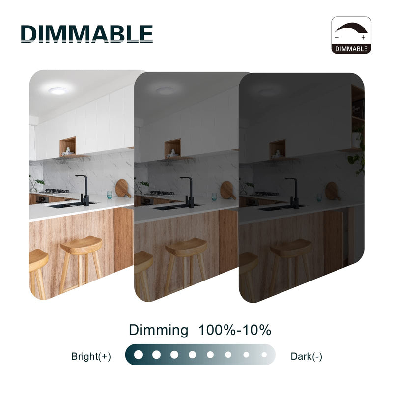 [Australia - AusPower] - 6Inch LED Disk Light, 15W White Surface Mount Ceiling Light, Dimmable Low Profile Recessed Disc Light, Metal Baffle Trim Light Fixture for Home Improve, 1000LM 5000K Daylight, Pack of 1 1 PACK 